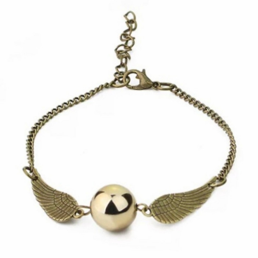 NEW Harry Potter Golden Snitch Wing Bracelet Bronze Chain Lobster Clasp - Picture 2 of 5